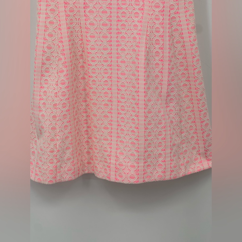 Lilly Pulitzer Pink White Lace Fit & Flare Dress V Neck Size Small - Picture 3 of 11